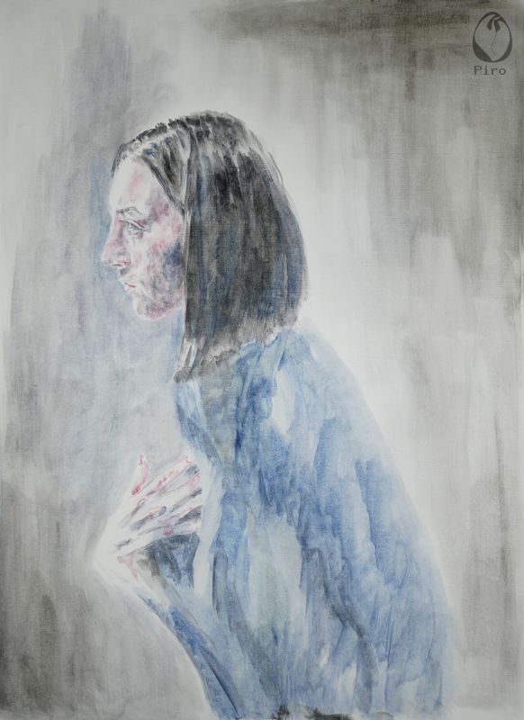 oil on paper - olio su carta di Piro